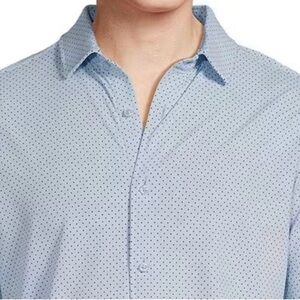 Daniel Cremieux Dotted Short Sleeve Shirt - Light Blue. XXL